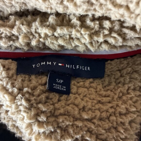 Tommy Hilfiger Womens S Tan Sherpa Fleece 1/4 Zip Pullover Jacket Long Sleeve - Picture 6 of 8